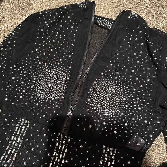 mesh rhinestone long sleeve and legging set - Picture 6 of 15